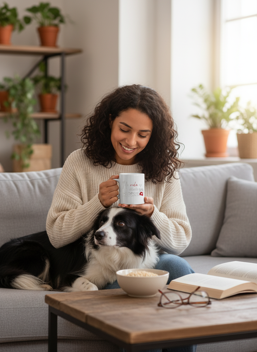 Taza "Mi vida es donde está mi perro"