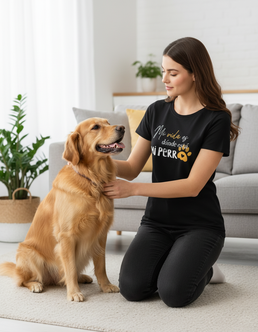Camiseta "Mi vida es donde está mi perro"