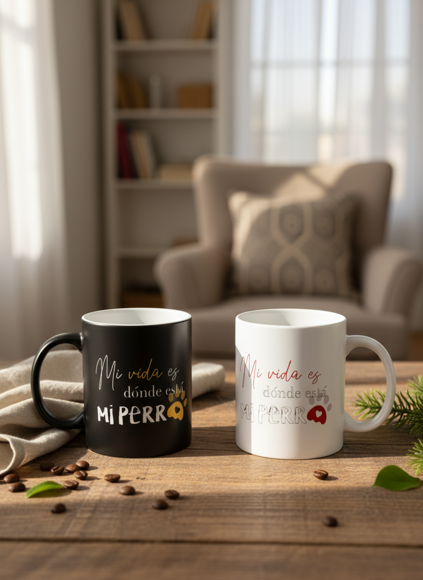 Taza "Mi vida es donde está mi perro"