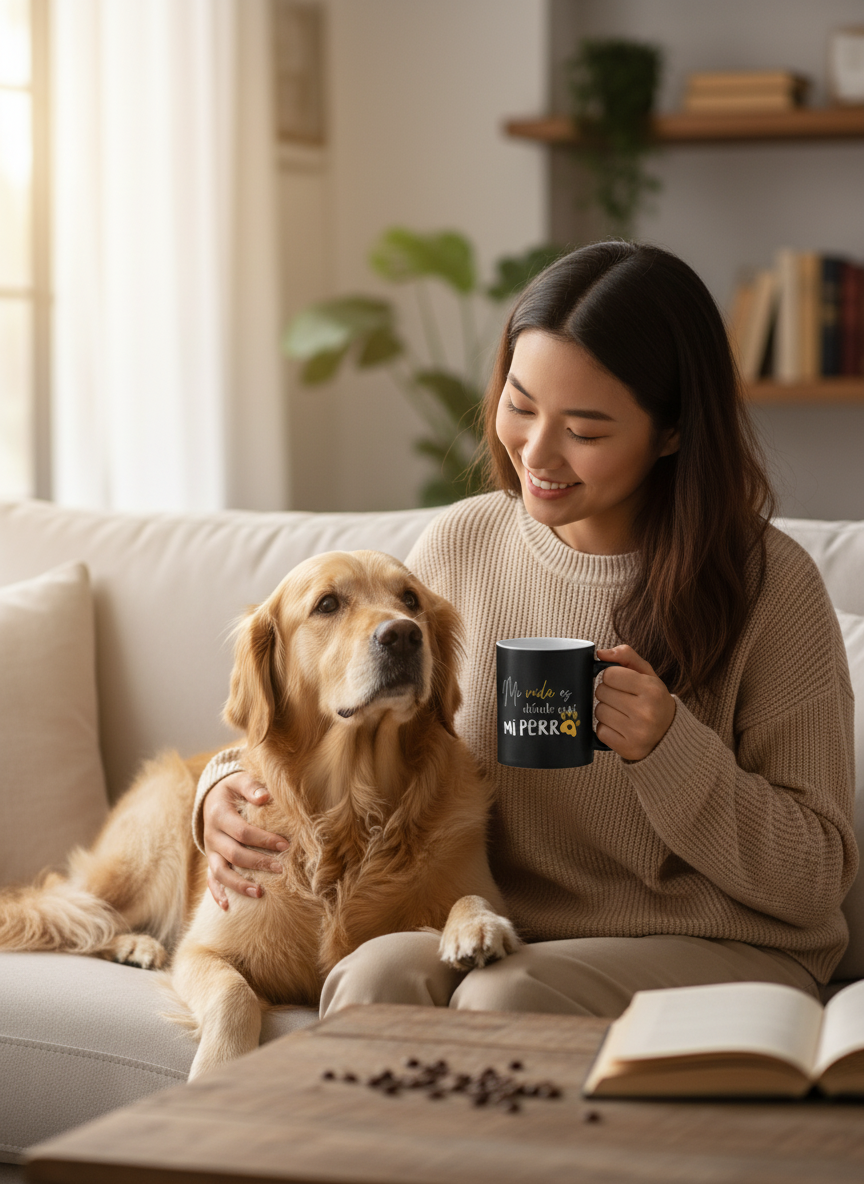 Taza "Mi vida es donde está mi perro"