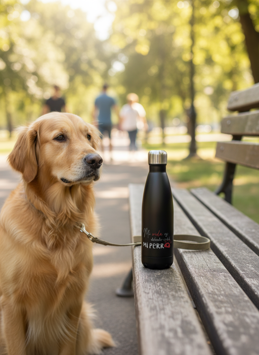Botella Termo "Mi Vida es donde esta mi Perro"
